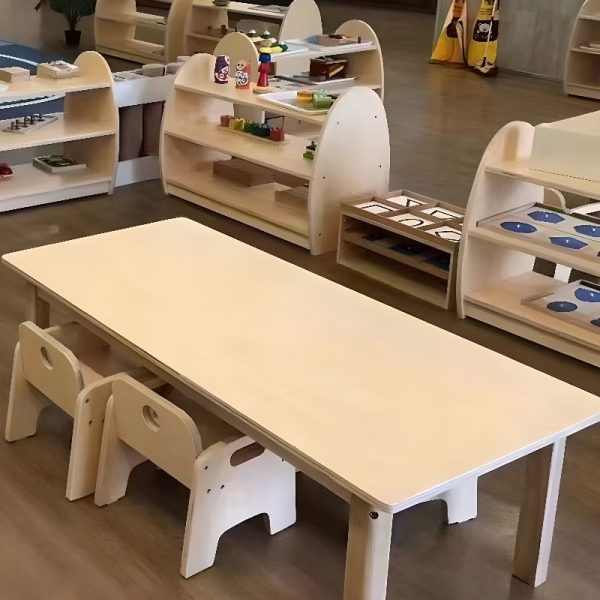 "Natural Finish Timber Kids Computer Desk"