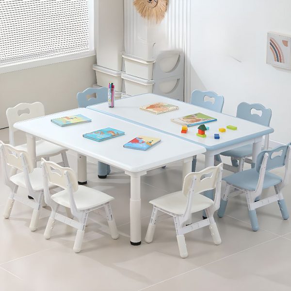 "Adjustable Height Timber Kids Computer Desk in White/Natural Finish"