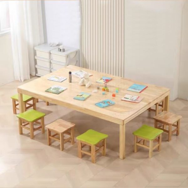 "Kids Art Desk with Lumber in Natural Color & Repository"